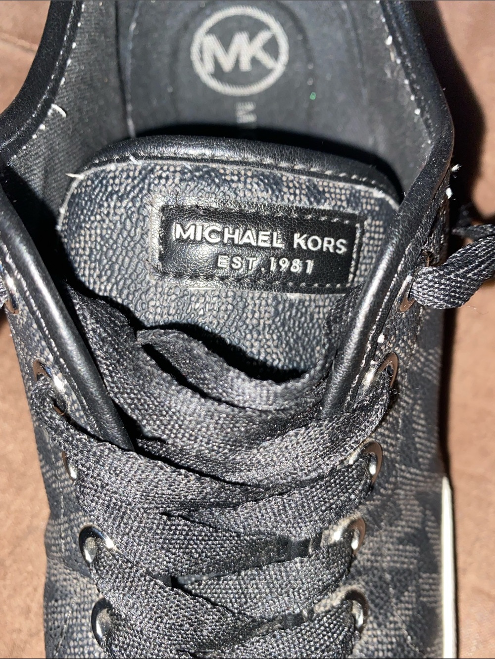Michael Kors Black Low-Top MK Logo Sneakers - Picture 8 of 12